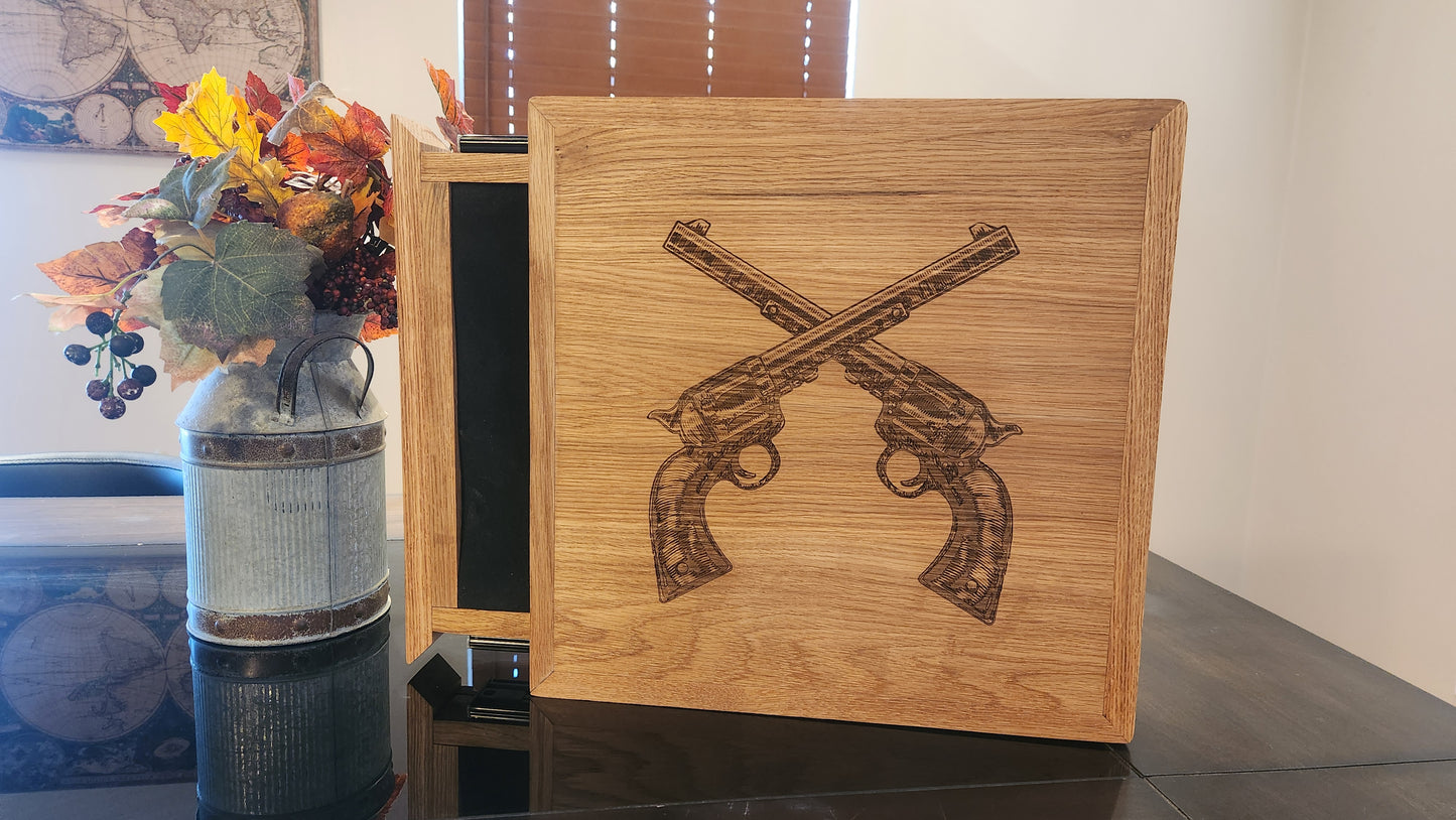 Crossed Revolver Pistol Box