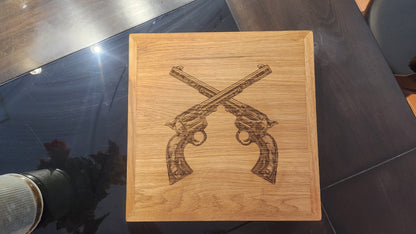 Crossed Revolver Pistol Box