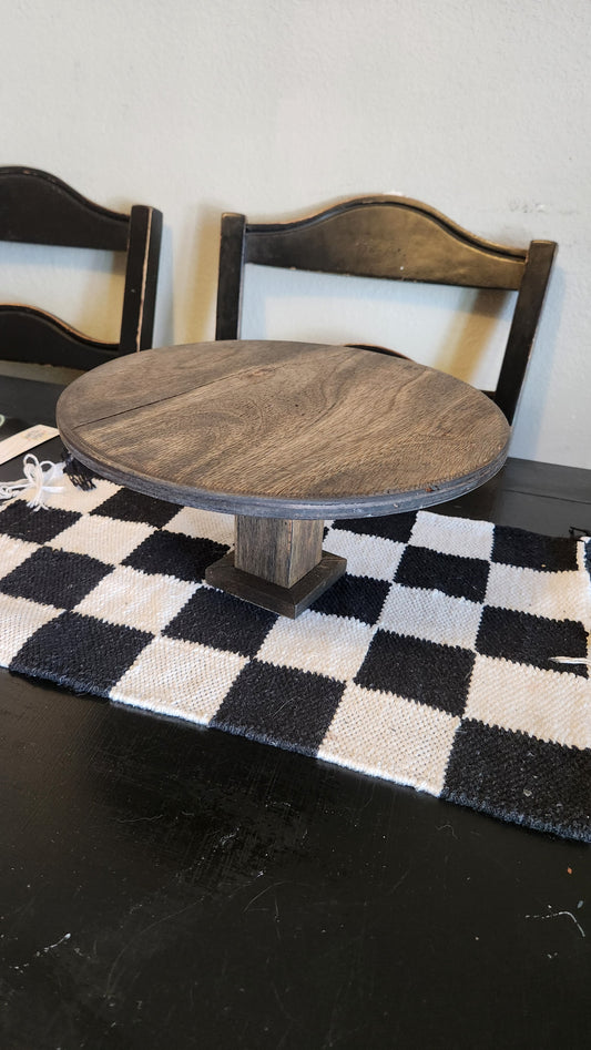 Round Walnut Cake Holder